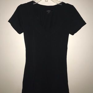 Solid Black V Neck Shirt